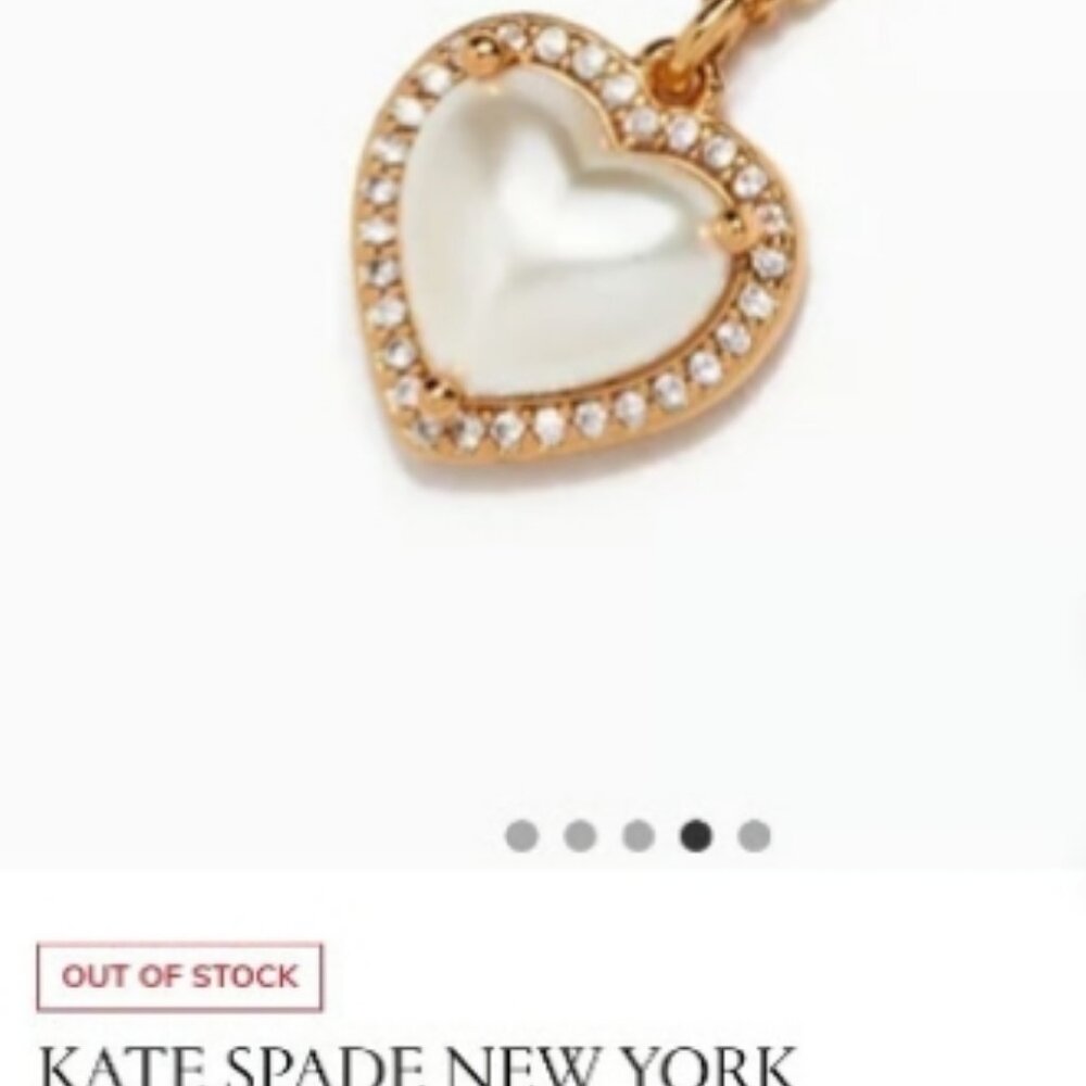 Kate Spade♠️ My Love Pave Diamond Pendant Heart W/Pearl Diamond Zirconia⌚🏃💨🚚 - Picture 11 of 15